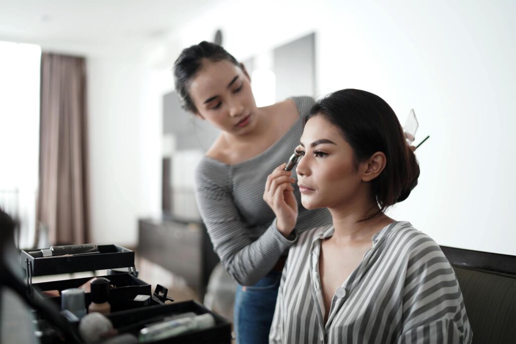 Bridal makeup trial.