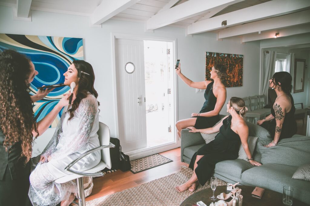 Bridal party makeup and hair.