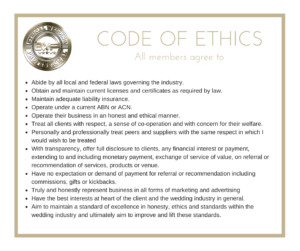 Ethical Wedding Professionals - Code Of Ethics